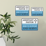 Classic Framed Plus Assistant Pastor – Here To Support and Serve Door or Wall Sign | Church and Place of Worship Signs
