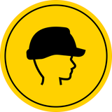 Circle Plus Safety Helmet Wall or Door Sign | Easy Installation | Health & Safety Signage