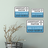 Classic Framed Plus Assistant Pastor – Here To Support and Serve Door or Wall Sign | Church and Place of Worship Signs