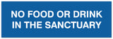 Signs ByLITA Basic No Food or Drink in the sanctuary Sign - Laser-Engraved Lettering | Durable ABS Plastic | Vibrant Colors | Powerful Foam Tape