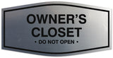 Signs ByLITA Fancy Owner's closet Sign - Laser-Engraved Lettering | Durable ABS Plastic | Vibrant Colors | Powerful Foam Tape Wall or Door Sign