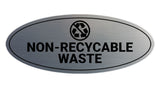 Signs ByLITA Oval Non-recyclable waste Sign - Laser-Engraved Lettering | Durable ABS Plastic | Vibrant Colors | Powerful Foam Tape