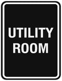 Signs ByLITA Portrait Round Utility room Sign - Laser-Engraved Lettering | Durable ABS Plastic | Vibrant Colors | Powerful Foam Tape