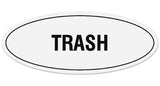 Signs ByLITA Oval Trash Sign - Laser-Engraved Lettering | Durable ABS Plastic | Vibrant Colors | Powerful Foam Tape