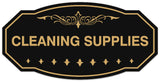 Signs ByLITA Victorian Cleaning Supplies Wall or Door Sign - Laser-Engraved Lettering | Durable ABS Plastic | Vibrant Colors | Powerful Foam Tape