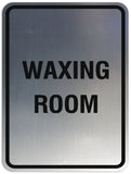 Signs ByLITA Portrait Round Waxing Room Sign - Laser-Engraved Lettering | Durable ABS Plastic | Vibrant Colors | Powerful Foam Tape