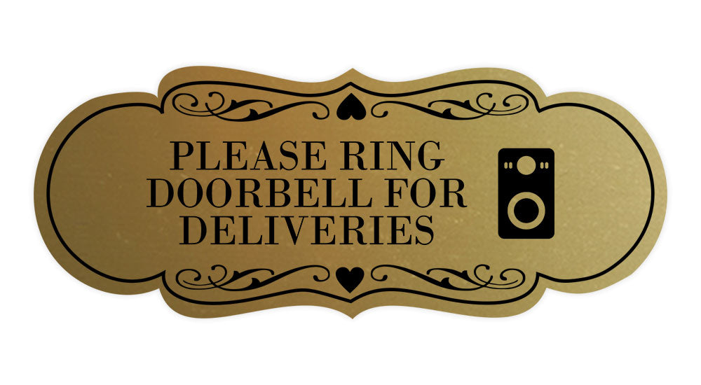 Signs ByLITA Designer Please Ring Doorbell for Deliveries Wall or Door Sign