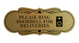 Signs ByLITA Designer Please Ring Doorbell for Deliveries Wall or Door Sign