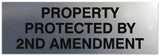 Signs ByLITA Basic Property Protected by 2nd Amendment Sign - Laser-Engraved Lettering | Durable ABS Plastic | Vibrant Colors | Powerful Foam Tape