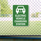 Portrait Round Plus Electric Vehicle Charging Station Door or Wall Sign | Electric Vehicle Charging Station | Parking