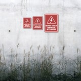 Portrait Round Plus Report Faulty Wiring or Appliances Wall or Door Sign | Electric Safety Sign