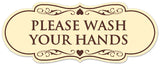 Signs ByLITA Designer Please Wash Your Hands Sign - Easy Installation | Durable Wall or Door Sign