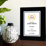 Karate Customizable Black Frame Wooden Award Plaque | Easel Mount Option | Achievement and Recognition Personalizable Plaques