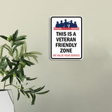 Portrait Round Plus This is a Veteran-Friendly Zone: We Value Your Service Door or Wall Sign Honor Veterans with Military Signs | US Pride | Veteran Gratitude and Discount Signs