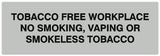 Signs ByLITA Basic Tobacco Free Workplace No smoking, vaping or smokeless tobacco Sign - Laser-Engraved Lettering | Durable ABS Plastic | Vibrant Colors | Powerful Foam Tape