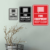 Signs ByLITA Portrait Round Fire Equipment Keep Clear Door or Wall Sign Easy Installation | Health And Safety | Building And Danger Signs