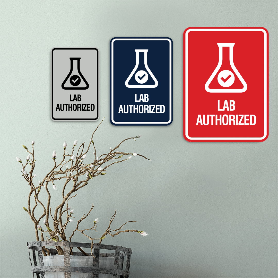 Signs ByLITA Portrait Round Lab Authorized Wall or Door Sign