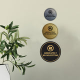 Circle Absolutely No Soliciting Wall or Door Sign