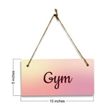 Gym 5x10 Hanging Plus Wall or Door Sign | Rustic Twine | Range of Vibrant Decor Styles | Room Signs For Home and Business
