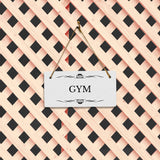 Gym 5x10 Hanging Plus Wall or Door Sign | Rustic Twine | Range of Vibrant Decor Styles | Room Signs For Home and Business