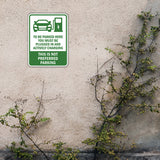 Portrait Round Plus To Be Parked Here You Must Be Plugged In And Actively Charging This is Not Preferred Parking Door or Wall Sign | Electric Vehicle Charging Station | Parking