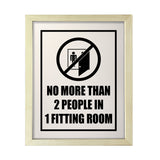 Designs ByLITA No More than 2 People In One Fitting Room, Wall Print Art | Retail Store Decoration (Unframed or Framed)