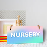 Nursery 5x10 Hanging Plus Wall or Door Sign | Rustic Twine | Range of Vibrant Decor Styles | Room Signs For Home and Business