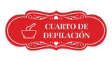 Signs ByLITA Designer Cuarto de Depilación Wall or Door Sign | Spanish Waxing Room Sign