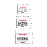Classic Framed Plus Warning: By Attending This Venue, You Accept Full Liability for Any Damage, Loss or Injury Wall or Door Sign | Easy Installation | Disclaimer Waiver Notice