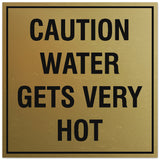 Signs ByLITA Square Caution Water Gets Very Hot Sign - Easy Installation | Durable Material