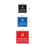 Signs ByLITA Square Washing Area Door or Wall Sign | Spanish Bilingual Business And Office Signs
