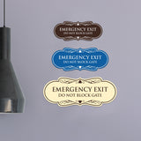 Signs ByLITA Designer Emergency Exit Do Not Block Gate Wall or Door Sign