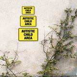 Classic Framed Plus Autistic Child Area Wall or Door Sign | Children Safety Sign