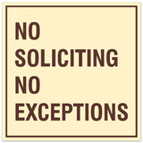 Signs ByLITA Square No Soliciting No Exceptions Sign - Easy Installation | Durable Material