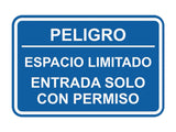 Signs ByLITA Classic Framed Peligro Espacio Limitado- Entrada solo con permiso Door or Wall Sign Easy Installation | Health And Safety | Building And Hospitality