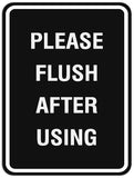 Signs ByLITA Portrait Round Please Flush After Use Sign - Laser-Engraved Lettering | Durable ABS Plastic | Vibrant Colors | Powerful Foam Tape