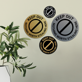 Signs ByLITA Circle Keep Out Nothing Worth Stealing Here Wall or Door Sign