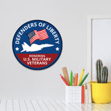 Circle Plus Defenders of Liberty: Honoring U.S. Military Veterans Door or Wall Sign Honor Veterans with Military Signs | US Pride | Veteran Gratitude and Discount Signs