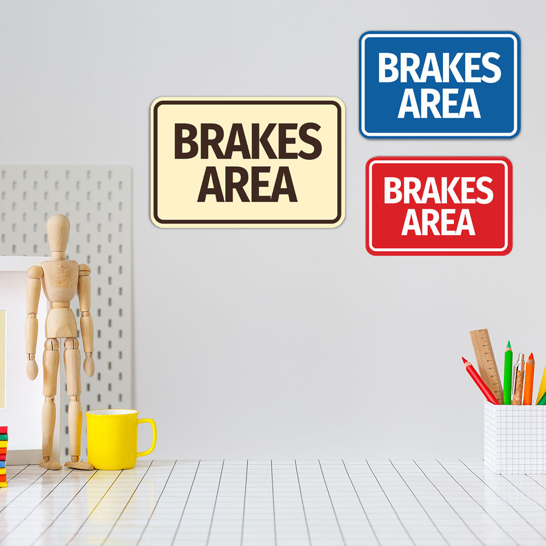 Signs ByLITA Classic Framed Brakes Area Wall or Door Sign