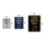 Signs ByLITA Portrait Round Food Waste Only Door or Wall Sign Durable ABS Plastic | Laser Engraved | Easy Installation | Kitchen | Hygiene