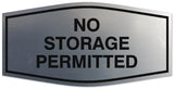 Signs ByLITA Fancy No storage permitted Sign - Laser-Engraved Lettering | Durable ABS Plastic | Vibrant Colors | Powerful Foam Tape Wall or Door Sign