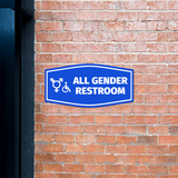 Fancy Plus All Gender Restroom Wall or Door Sign Easy Installation | Business & Public Bathroom Signs