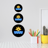 Circle Plus Sun Neon Graphic Style Wall or Door Sign | Live Streamer Gaming Themed Decoration