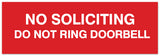 Signs ByLITA Basic No Soliciting do not ring doorbell Sign - Laser-Engraved Lettering | Durable ABS Plastic | Vibrant Colors | Powerful Foam Tape