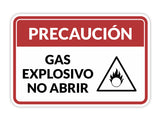 Classic Framed Plus Precaución Gas Explosivo - No Abrir Door or Wall Sign | Business Warning Signage