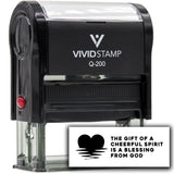 Vivid Stamp The gift of a cheerful spirit is a blessing from God Self-Inking Rubber Stamps