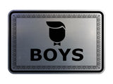 Signs ByLITA Classic Framed Boys Vintage Bathroom Wall or Door Sign