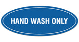 Signs ByLITA Oval Hand Wash Only Sign - Laser-Engraved Lettering | Durable ABS Plastic | Vibrant Colors | Powerful Foam Tape
