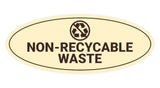 Signs ByLITA Oval Non-recyclable waste Sign - Laser-Engraved Lettering | Durable ABS Plastic | Vibrant Colors | Powerful Foam Tape