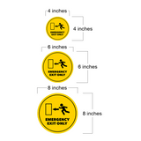 Circle Plus Emergency Exit Only Wall or Door Sign | Easy Installation | Office & Building Warning Signage